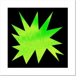 Neon Green and Yellow Zine Style Halftone  Burst Design Posters and Art